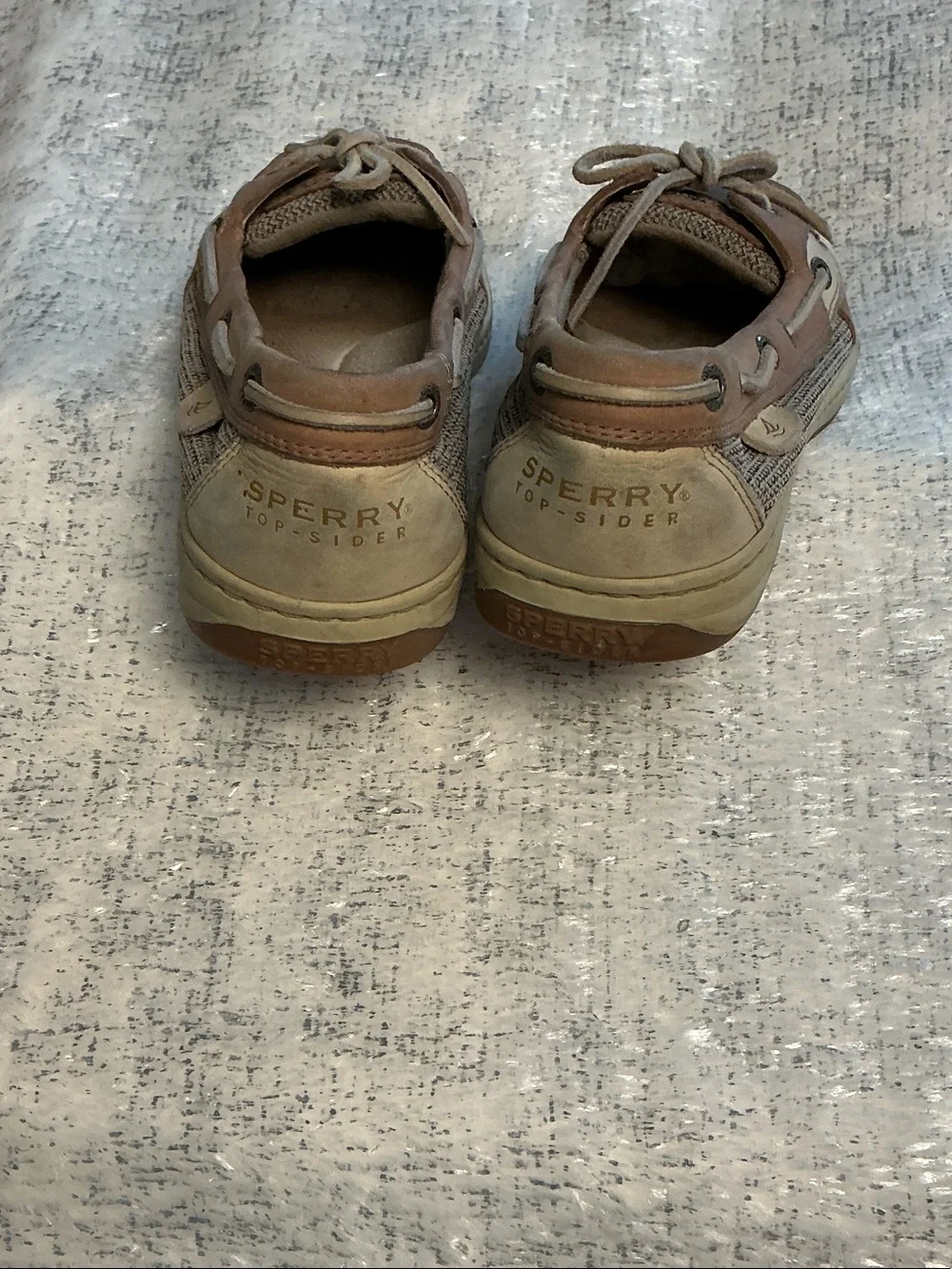 Sperry Tan & Beige Leather Moccasin Flats